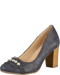 dunkelblaue Leder Pumps von Caprice