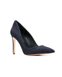 dunkelblaue Leder Pumps von Sarah Chofakian