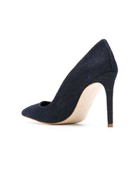 dunkelblaue Leder Pumps von Sarah Chofakian