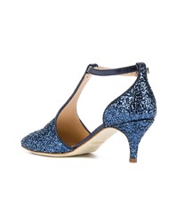 dunkelblaue Leder Pumps von Polly Plume