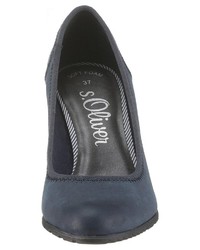 dunkelblaue Leder Pumps von S.OLIVER RED LABEL