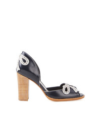 dunkelblaue Leder Pumps von Sarah Chofakian