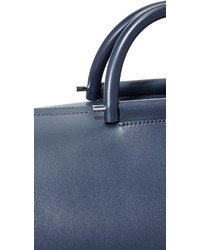 dunkelblaue Leder Reisetasche von Building Block