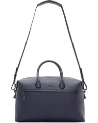 dunkelblaue Leder Reisetasche von Lanvin