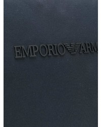 dunkelblaue Leder Reisetasche von Emporio Armani