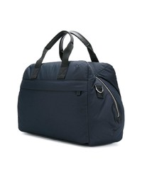 dunkelblaue Leder Reisetasche von Emporio Armani