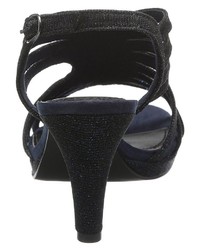 dunkelblaue Leder Sandaletten von Marco Tozzi