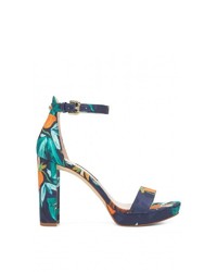 dunkelblaue Leder Sandaletten von Nine West