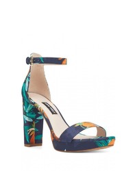 dunkelblaue Leder Sandaletten von Nine West