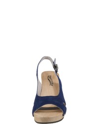 dunkelblaue Leder Sandaletten von Softclox