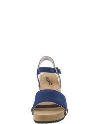 dunkelblaue Leder Sandaletten von Softclox