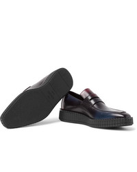 dunkelblaue Leder Slipper von Berluti