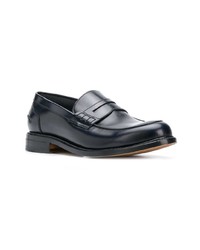 dunkelblaue Leder Slipper von Berwick Shoes