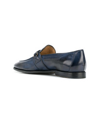 dunkelblaue Leder Slipper von Silvano Sassetti