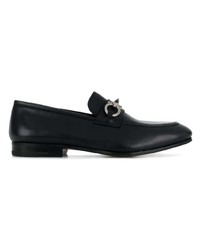 dunkelblaue Leder Slipper von Salvatore Ferragamo