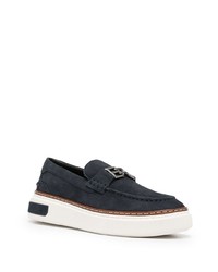 dunkelblaue Leder Slipper von Bally