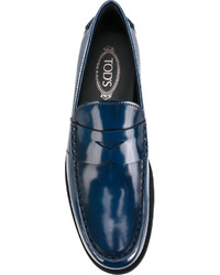 dunkelblaue Leder Slipper von Tod's