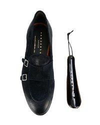 dunkelblaue Leder Slipper von Henderson Baracco