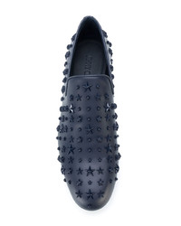 dunkelblaue Leder Slipper von Jimmy Choo