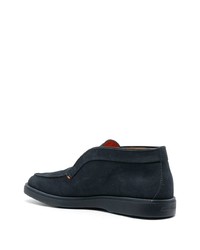 dunkelblaue Leder Slipper von Santoni