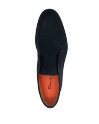 dunkelblaue Leder Slipper von Santoni