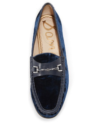 dunkelblaue Leder Slipper von Sam Edelman