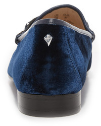 dunkelblaue Leder Slipper von Sam Edelman