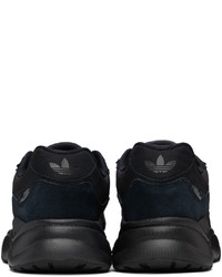 dunkelblaue Leder Sportschuhe von adidas Originals
