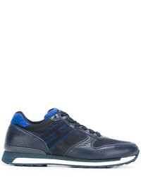 dunkelblaue Leder Sportschuhe von Hogan