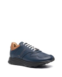 dunkelblaue Leder Sportschuhe von Billionaire