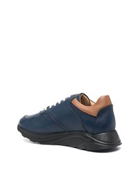 dunkelblaue Leder Sportschuhe von Billionaire