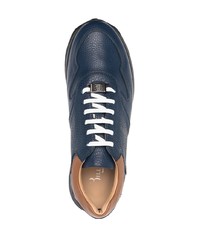 dunkelblaue Leder Sportschuhe von Billionaire