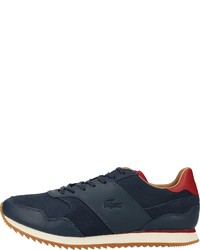 dunkelblaue Leder Sportschuhe von Lacoste