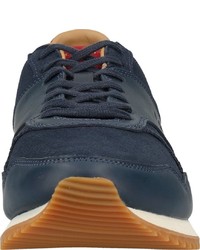 dunkelblaue Leder Sportschuhe von Lacoste