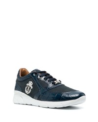 dunkelblaue Leder Sportschuhe von Billionaire