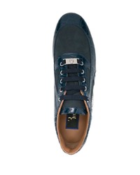 dunkelblaue Leder Sportschuhe von Billionaire