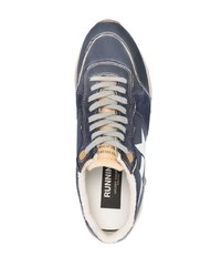 dunkelblaue Leder Sportschuhe von Golden Goose