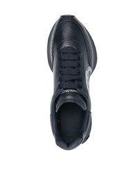 dunkelblaue Leder Sportschuhe von Alexander McQueen