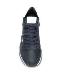 dunkelblaue Leder Sportschuhe von Philippe Model