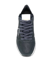 dunkelblaue Leder Sportschuhe von Philippe Model