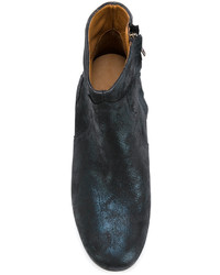 dunkelblaue Leder Stiefeletten von Isabel Marant