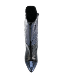 dunkelblaue Leder Stiefeletten von Jean-Michel Cazabat