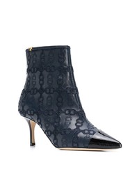 dunkelblaue Leder Stiefeletten von Tory Burch