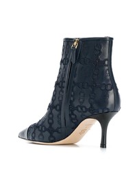 dunkelblaue Leder Stiefeletten von Tory Burch