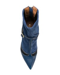 dunkelblaue Leder Stiefeletten von Malone Souliers