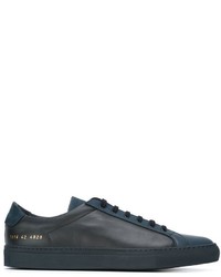 dunkelblaue Leder Turnschuhe von Common Projects