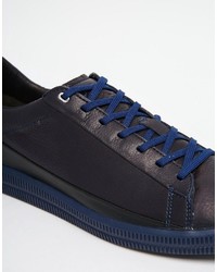 dunkelblaue Leder Turnschuhe von Diesel