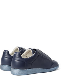 dunkelblaue Leder Turnschuhe von Maison Margiela