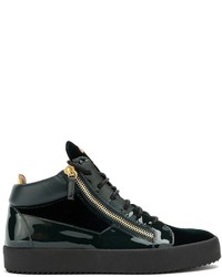 dunkelblaue Leder Turnschuhe von Giuseppe Zanotti Design