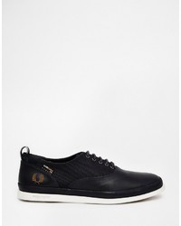 dunkelblaue Leder Turnschuhe von Fred Perry